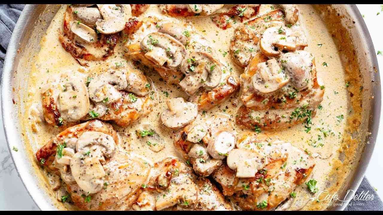 Creamy Chicken Thighs with Mushrooms - Chickens
